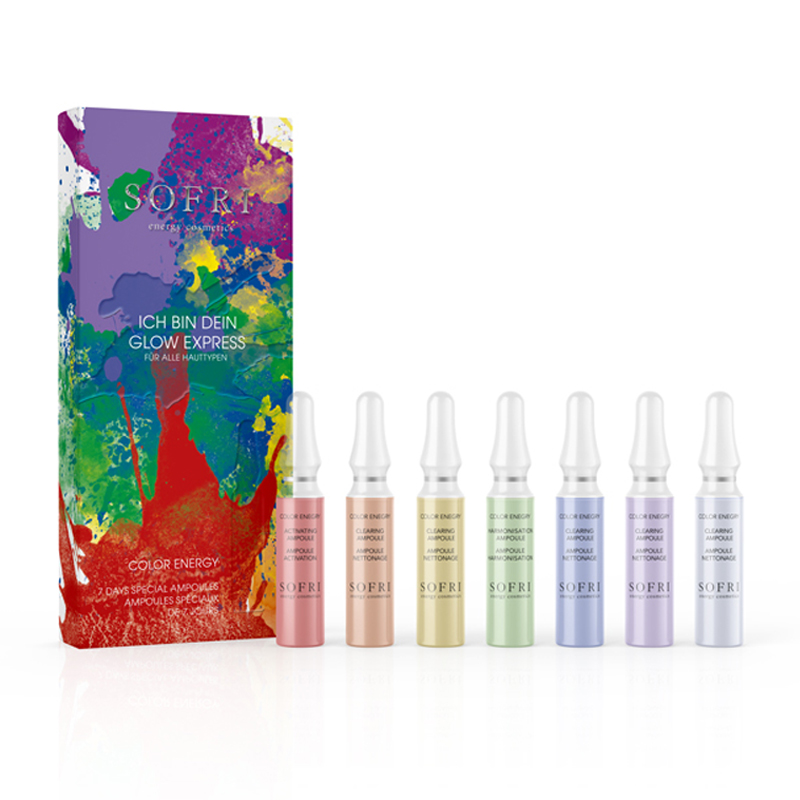 7 Days Special Ampullenkur mit sieben Wirkstoffampullen und Color Energy Disc – ganzheitliche Pflegekur zur Regeneration der Hautbalance.